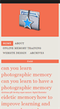 Mobile Screenshot of learnphotographicmemory.com