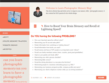 Tablet Screenshot of learnphotographicmemory.com